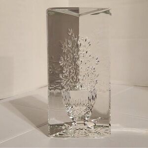 Vintage Waterford Topiary Sculpture Tree Vase Flowers Glass Figurine Paperweight